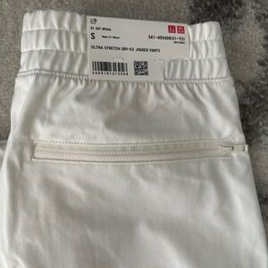NWT UNIQLO Off White Ultra Unisex Mens Boys Stretch Jogger Pant Size Small